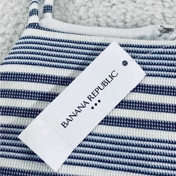 Banana Republic Womens Stripe A-Line Halter Dress with Pockets Size 2, 4, 4P NWT - Picture 5 of 6